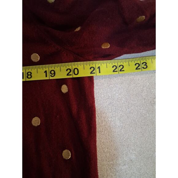 Old Navy Cardigan XL Golden Embroidered Polka-Dots Button Down Casual Preppy - Picture 8 of 11